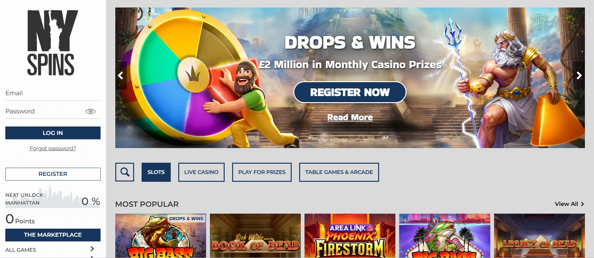 NY Spins gambling site